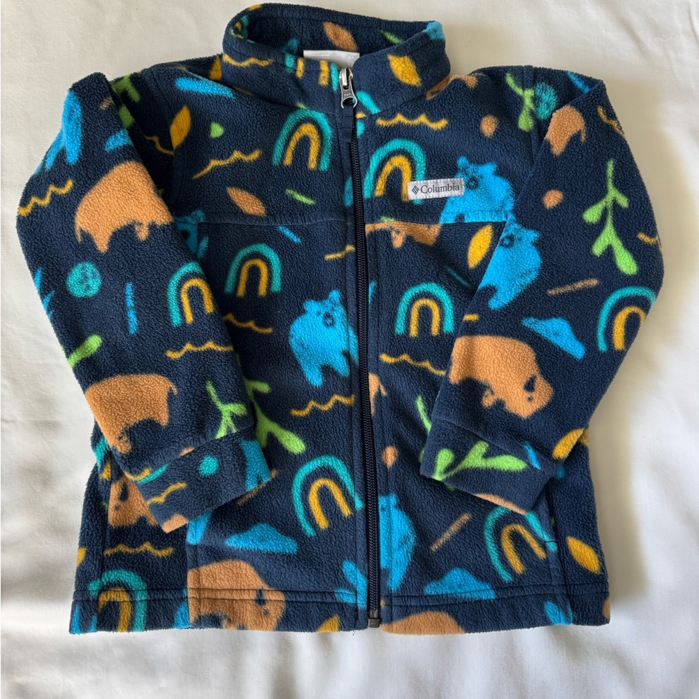 Columbia Kids' boys Blue Orange Fleece Jacket size 4T toddler